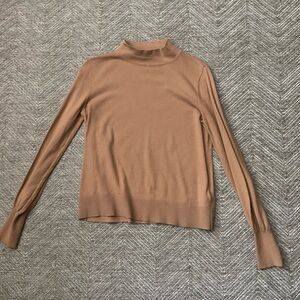 TOPSHOP CAMEL MOCK NECK SWEATER SIZE 2